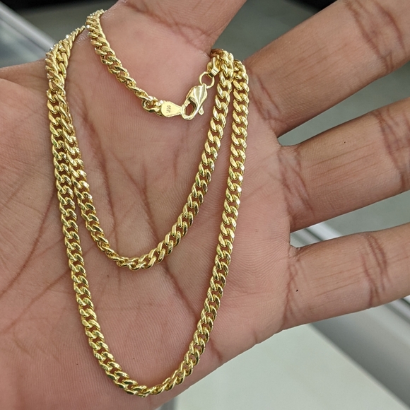 14kt Real Gold Miami Cuban Style Chain 3.6 mm 20 Inches - Picture 6 of 12